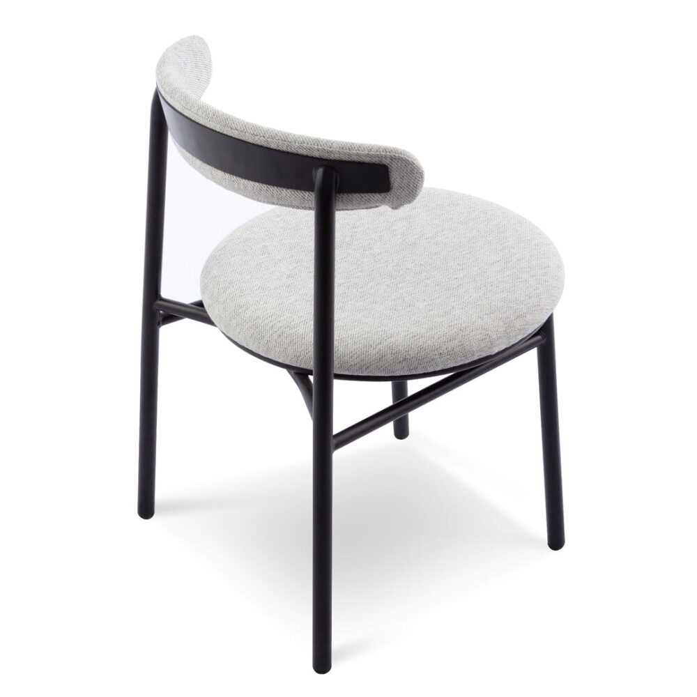 Set of 2 - Oneal Fabric Dining Chair - Silver Grey with Black Legs - Image 7