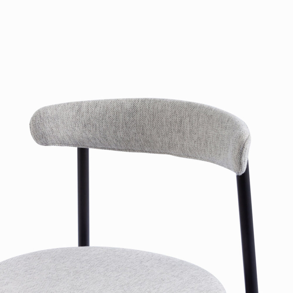 Set of 2 - Oneal Fabric Dining Chair - Silver Grey with Black Legs - Image 11