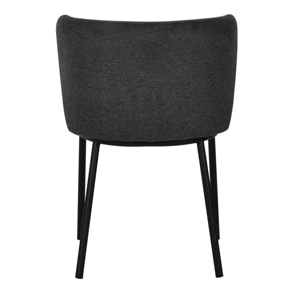 Set of 2 - Flossie Fabric Dining Chair - Charcoal Grey - Image 7