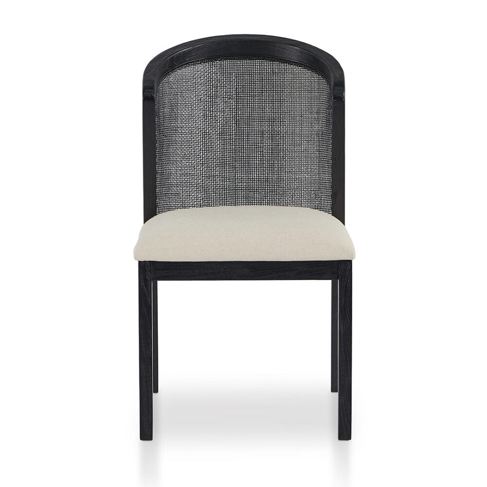 Set of 2 - Margie Black ELM Dining Chair - Light Beige - Image 3