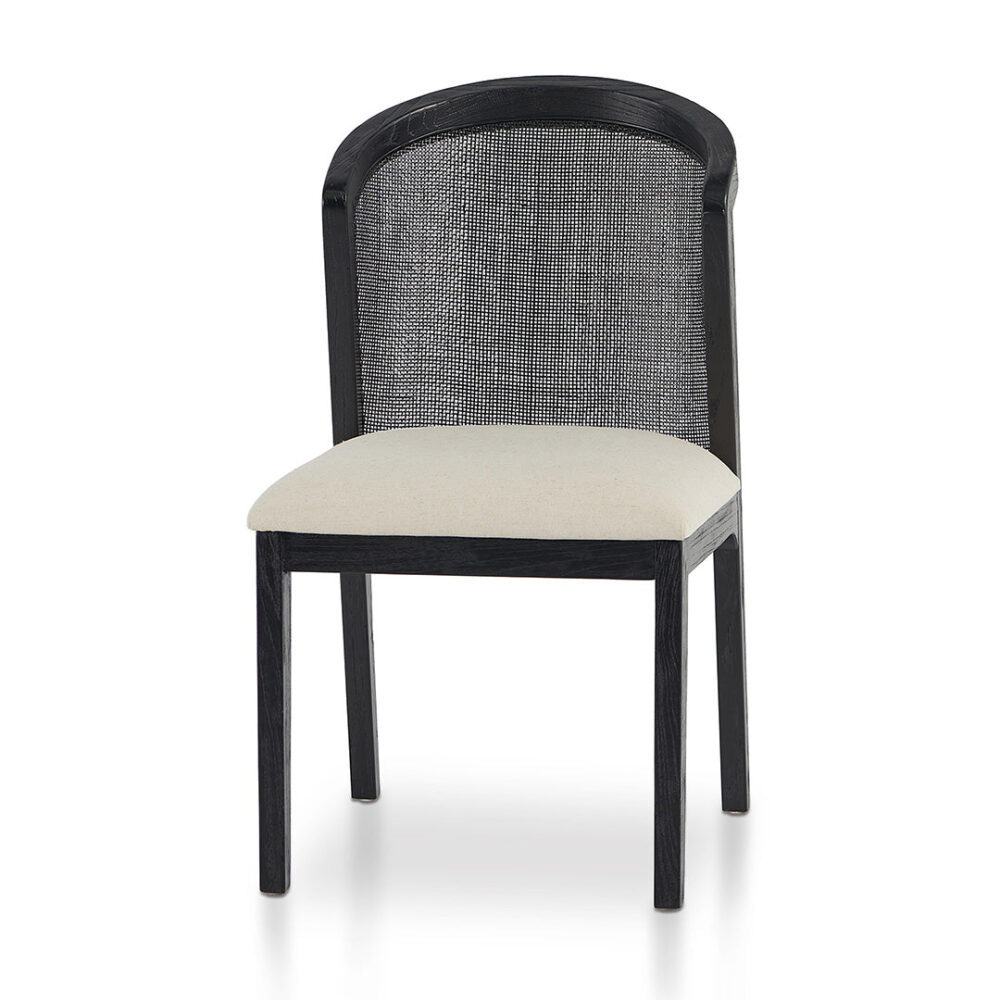 Set of 2 - Margie Black ELM Dining Chair - Light Beige - Image 2