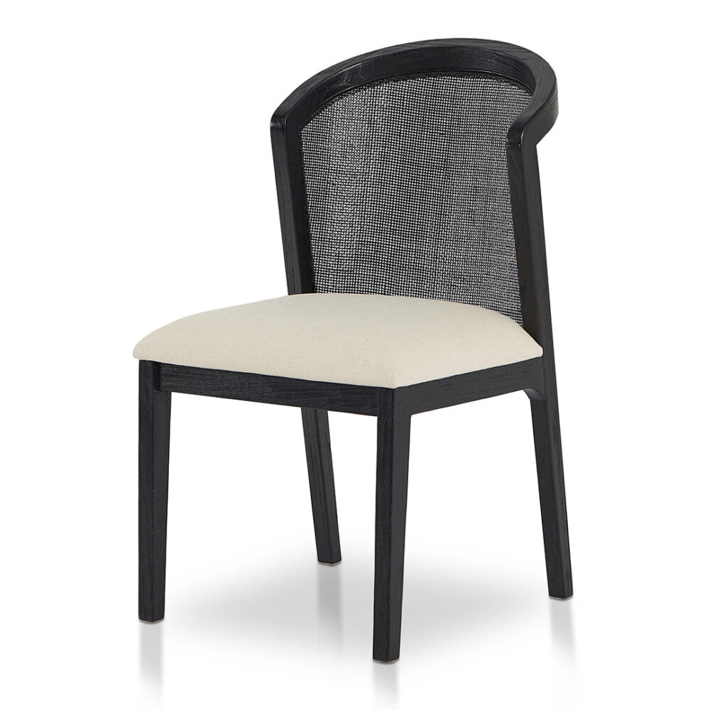Set of 2 - Margie Black ELM Dining Chair - Light Beige - Image 5