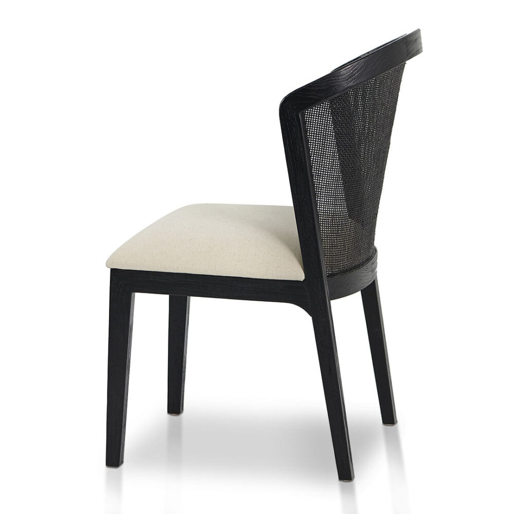 Set of 2 - Margie Black ELM Dining Chair - Light Beige - Image 7