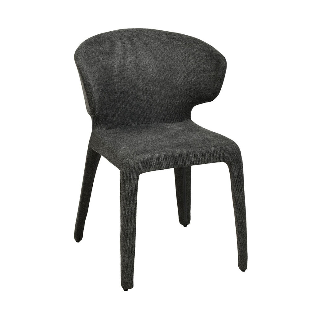 Set of 2 - Pollard Fabric Dining Chair - Charcoal Grey - Image 4