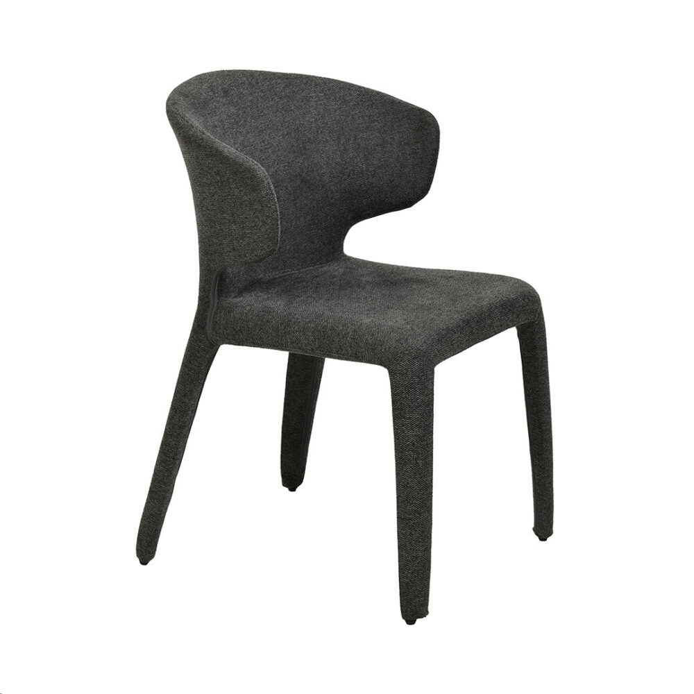 Set of 2 - Pollard Fabric Dining Chair - Charcoal Grey - Image 5