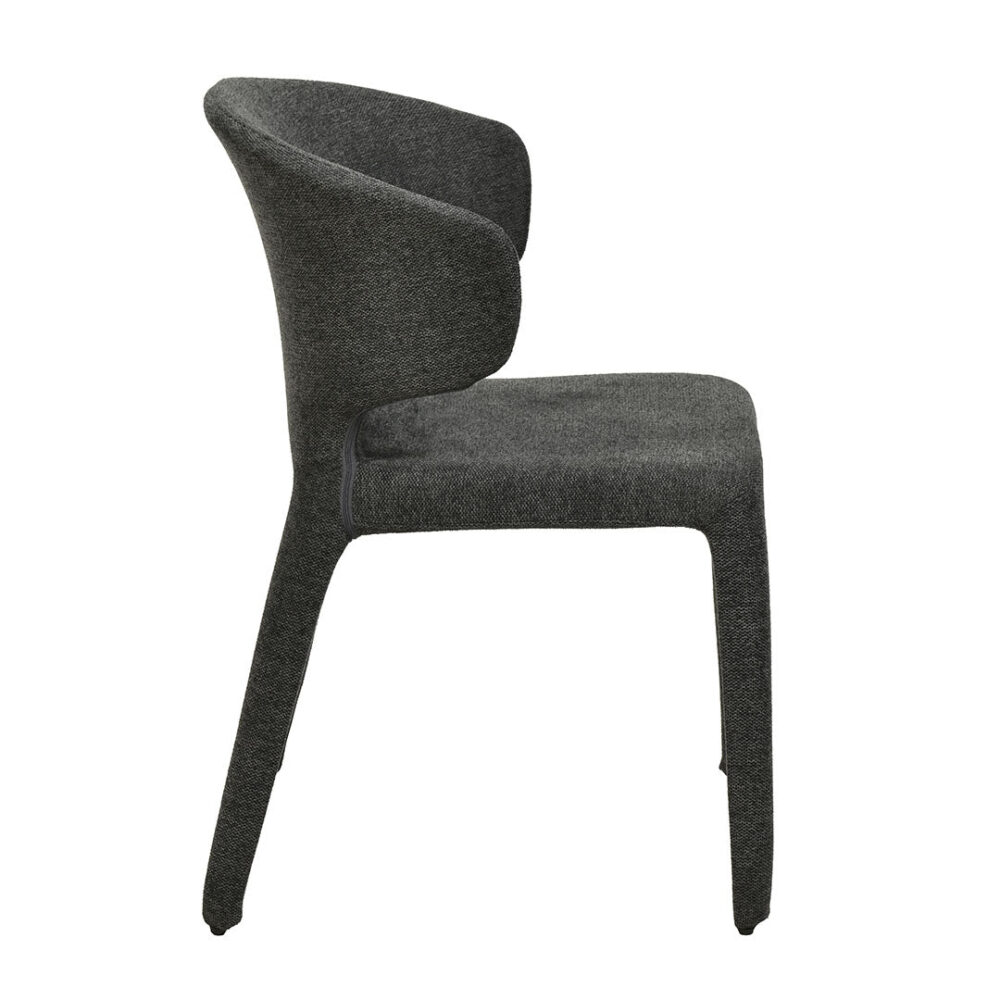 Set of 2 - Pollard Fabric Dining Chair - Charcoal Grey - Image 6