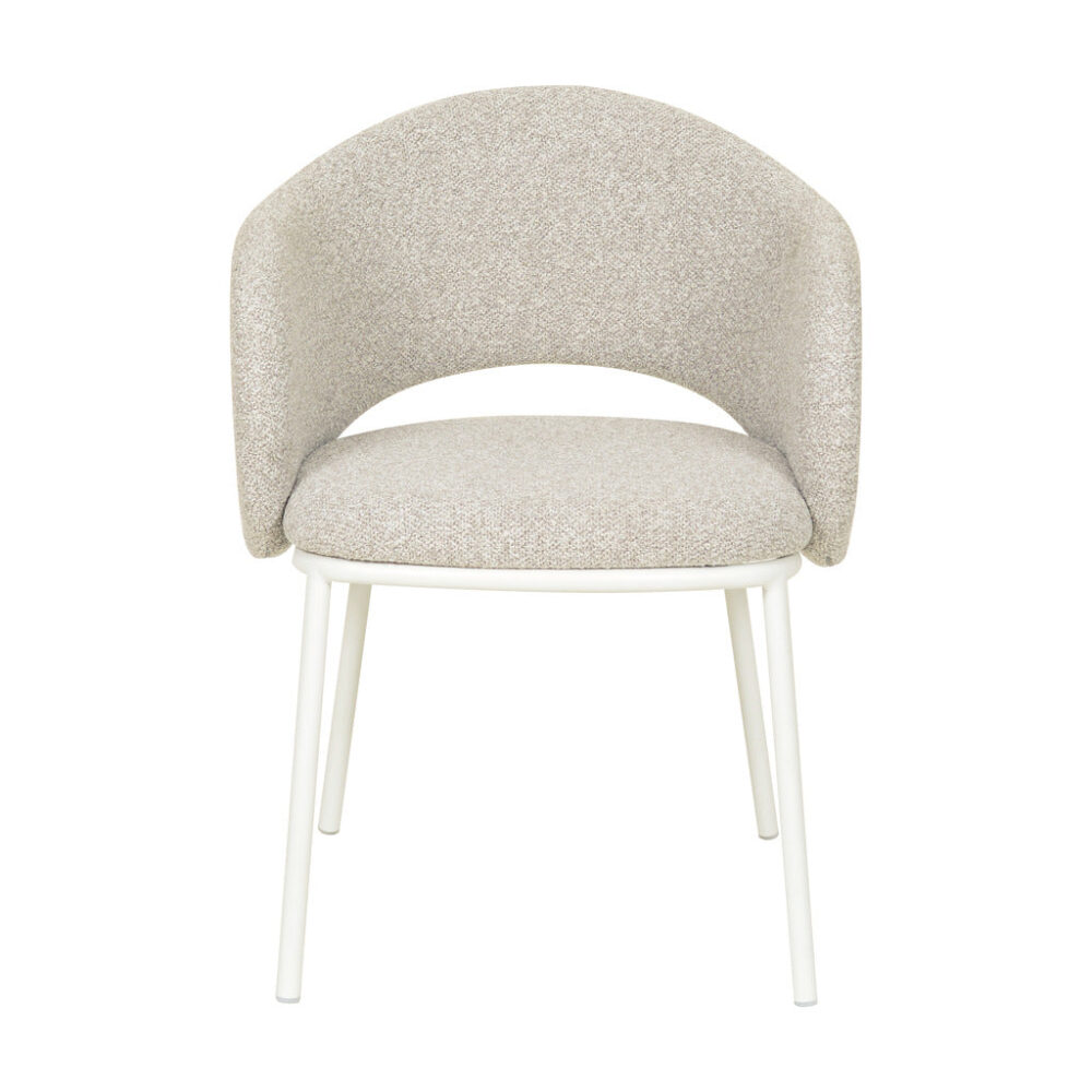 Mani White Dining Chair - Clay Grey - Image 2