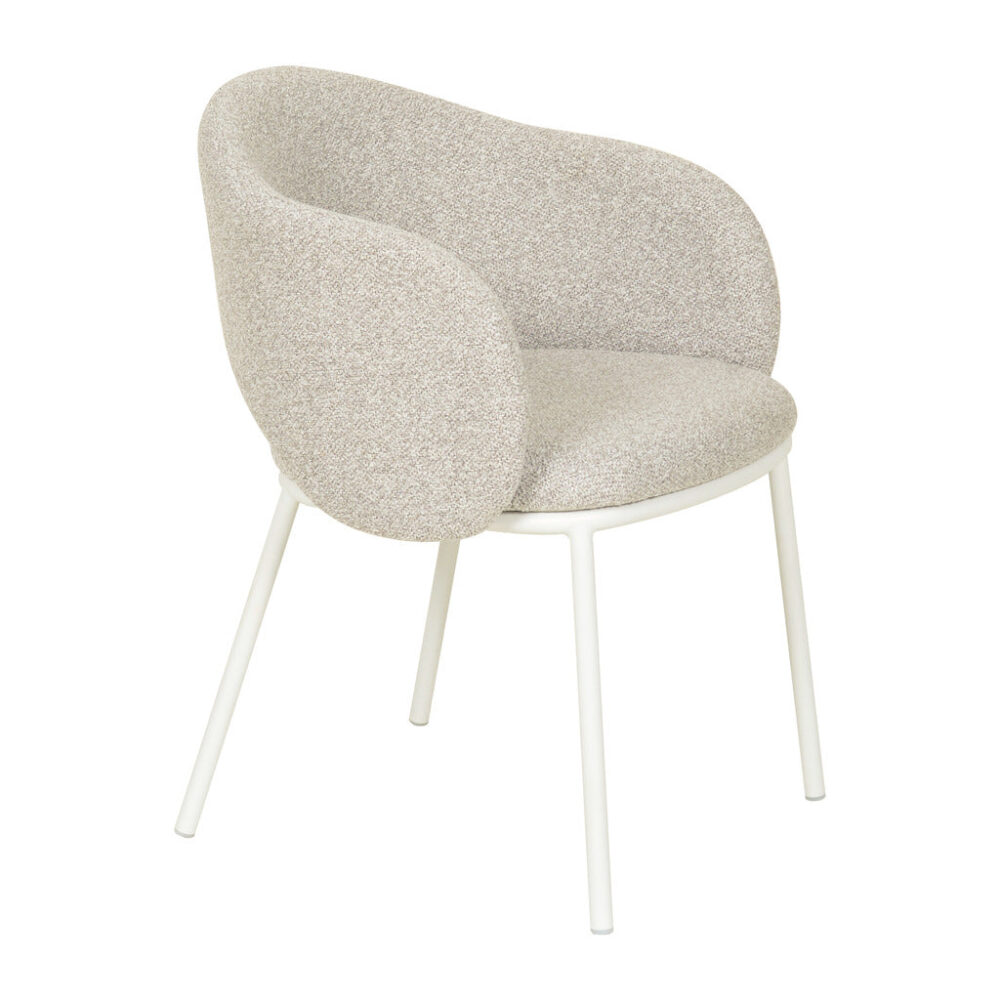 Mani White Dining Chair - Clay Grey - Image 3