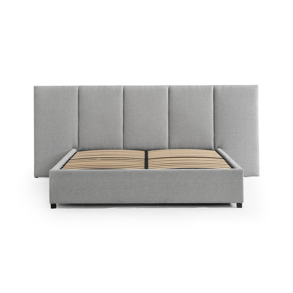 Amado King Bed Frame - Spec Grey with Storage - Image 5