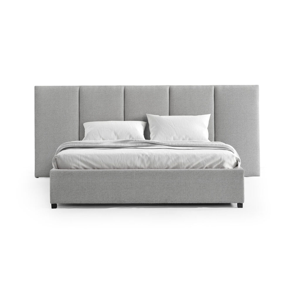 Amado King Bed Frame - Spec Grey with Storage - Image 4