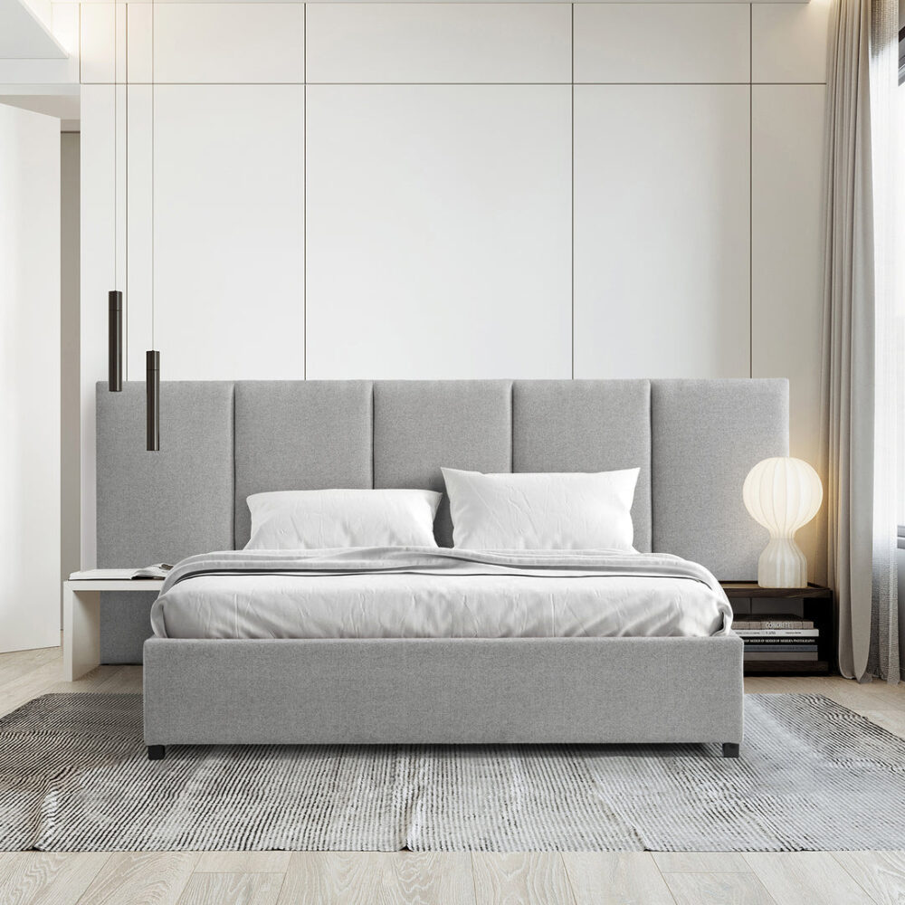 Amado King Bed Frame - Spec Grey with Storage - Image 6