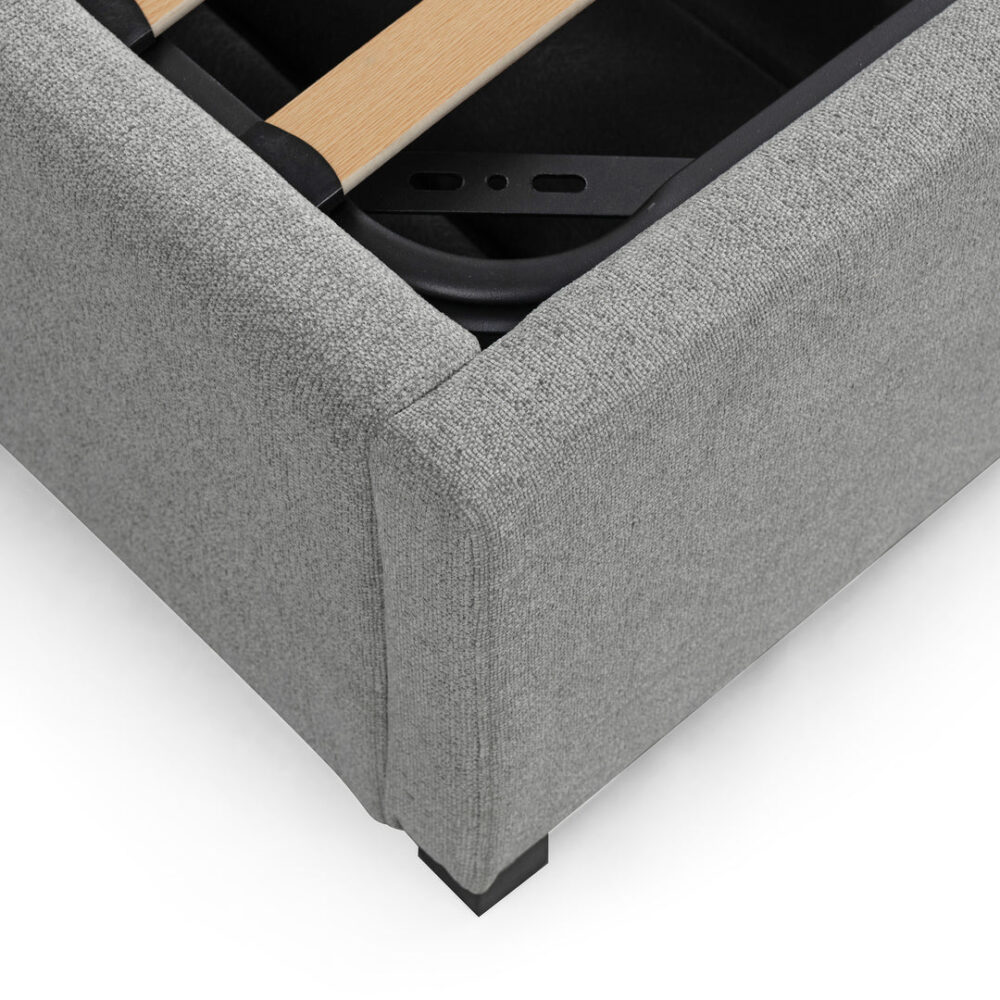 Amado King Bed Frame - Spec Grey with Storage - Image 9