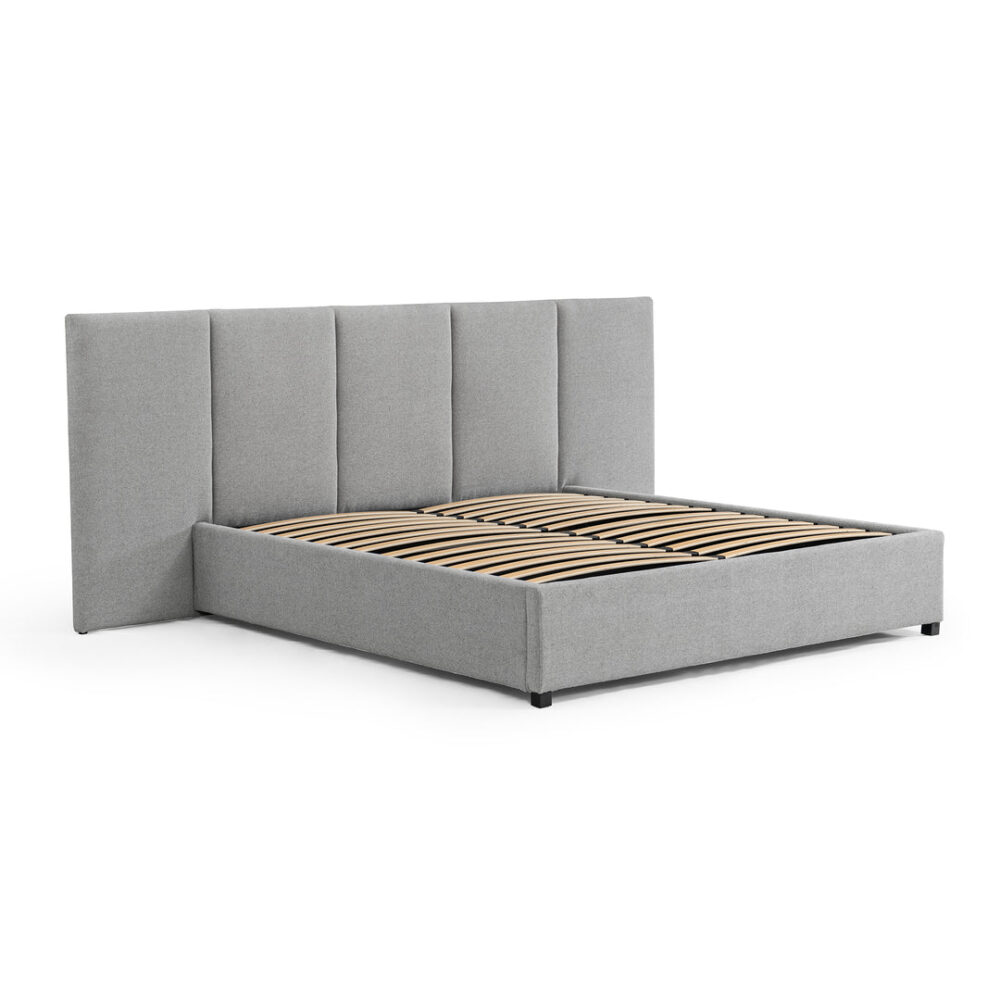 Amado King Bed Frame - Spec Grey with Storage - Image 2