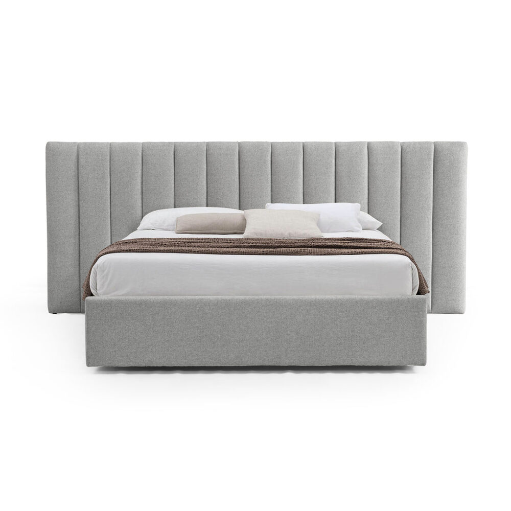 Ralph Wide Base Queen Bed Frame - Spec Grey with Storage - Image 3