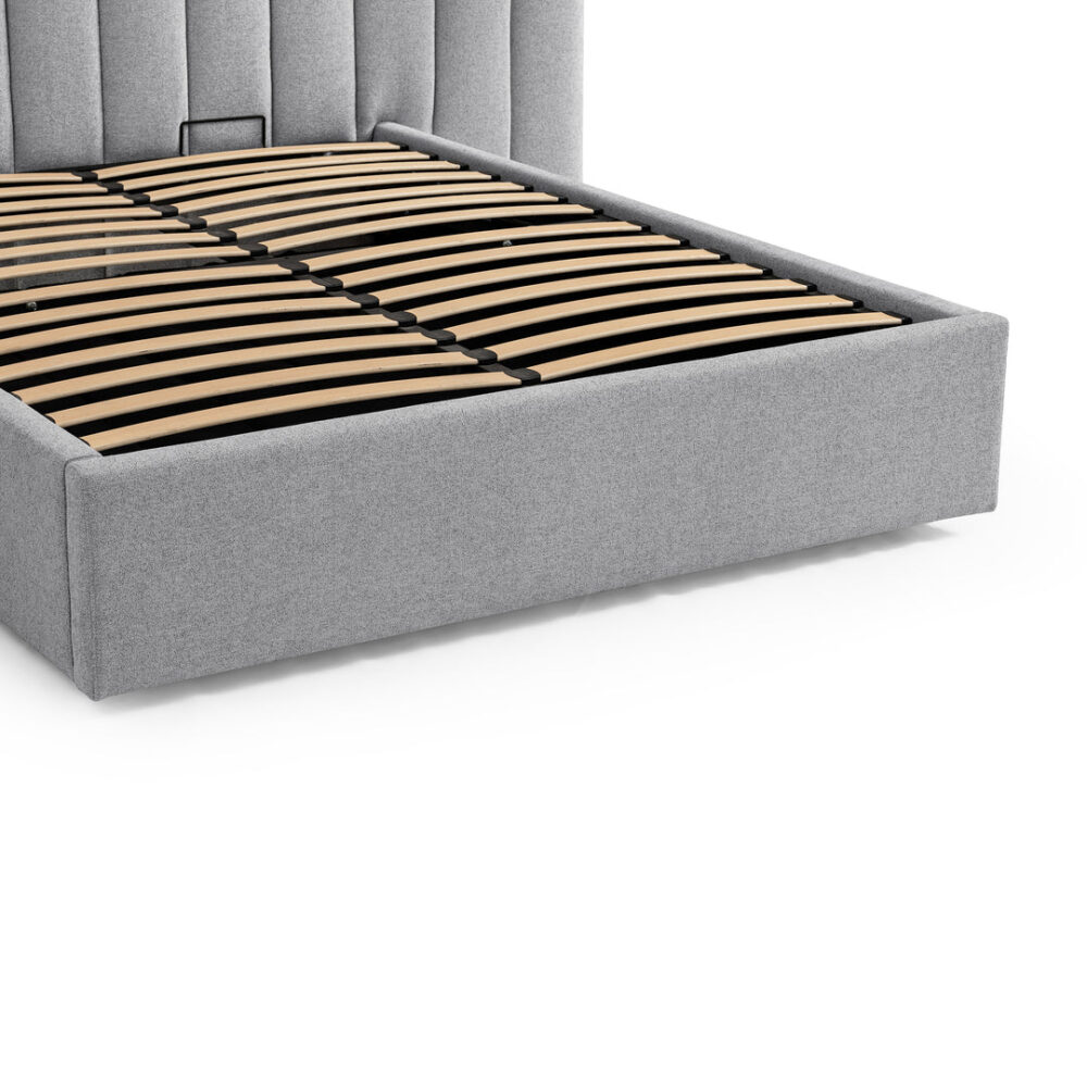 Ralph Wide Base Queen Bed Frame - Spec Grey with Storage - Image 8