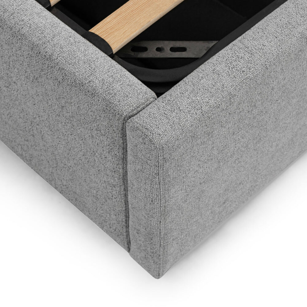 Ralph Wide Base Queen Bed Frame - Spec Grey with Storage - Image 9