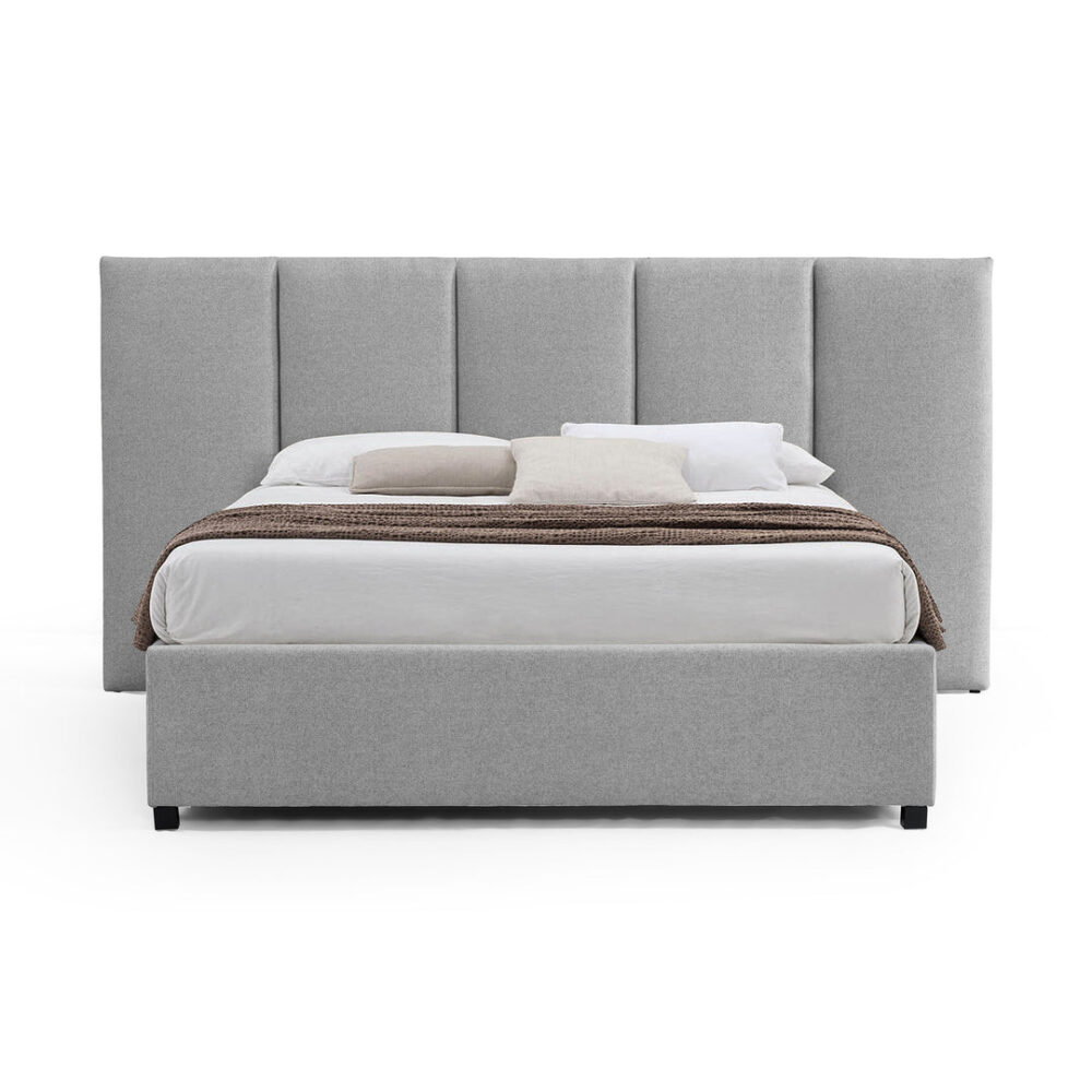 Amado Queen Sized Bed Frame - Spec Grey with Storage - Image 4