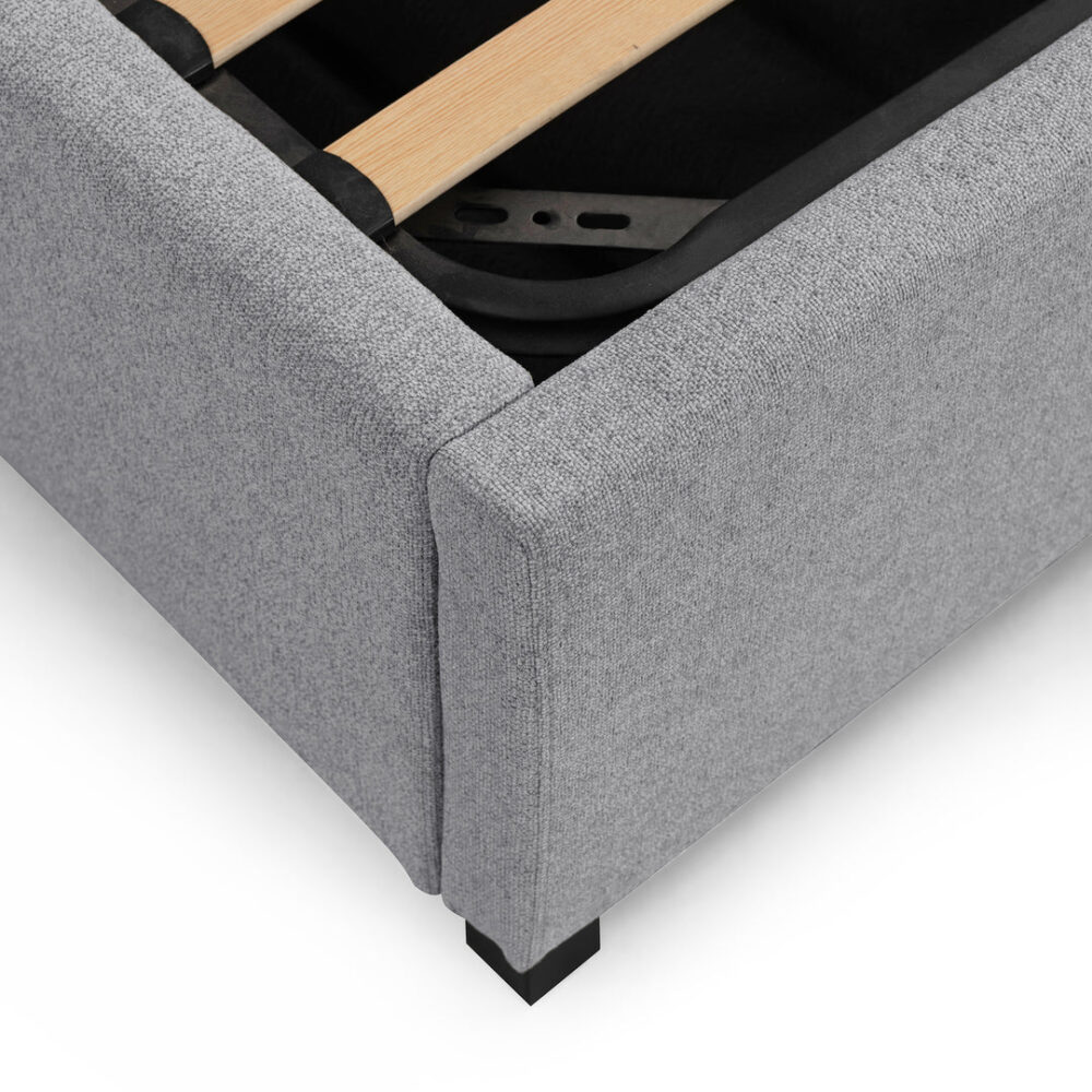 Amado Queen Sized Bed Frame - Spec Grey with Storage - Image 9