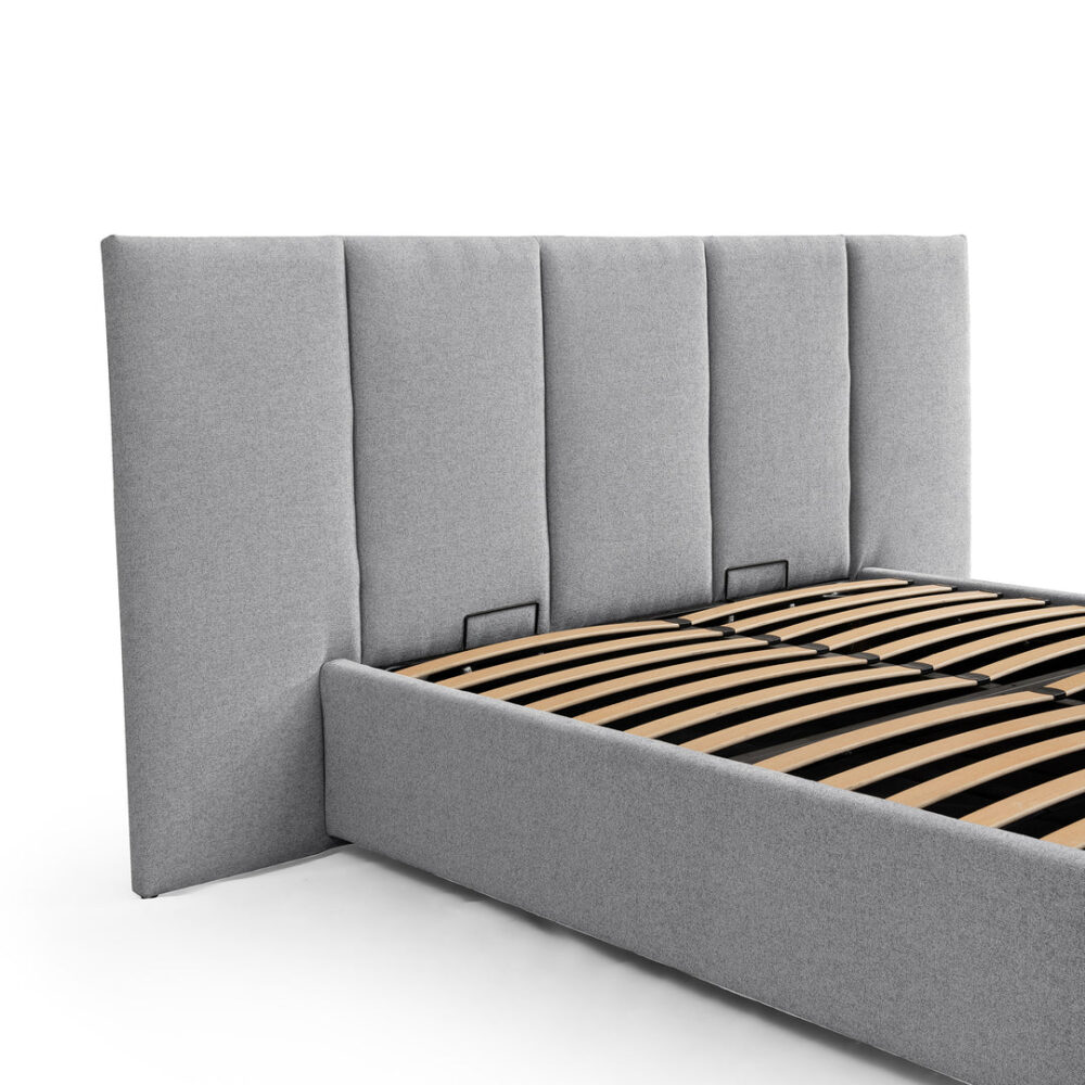 Amado Queen Sized Bed Frame - Spec Grey with Storage - Image 7