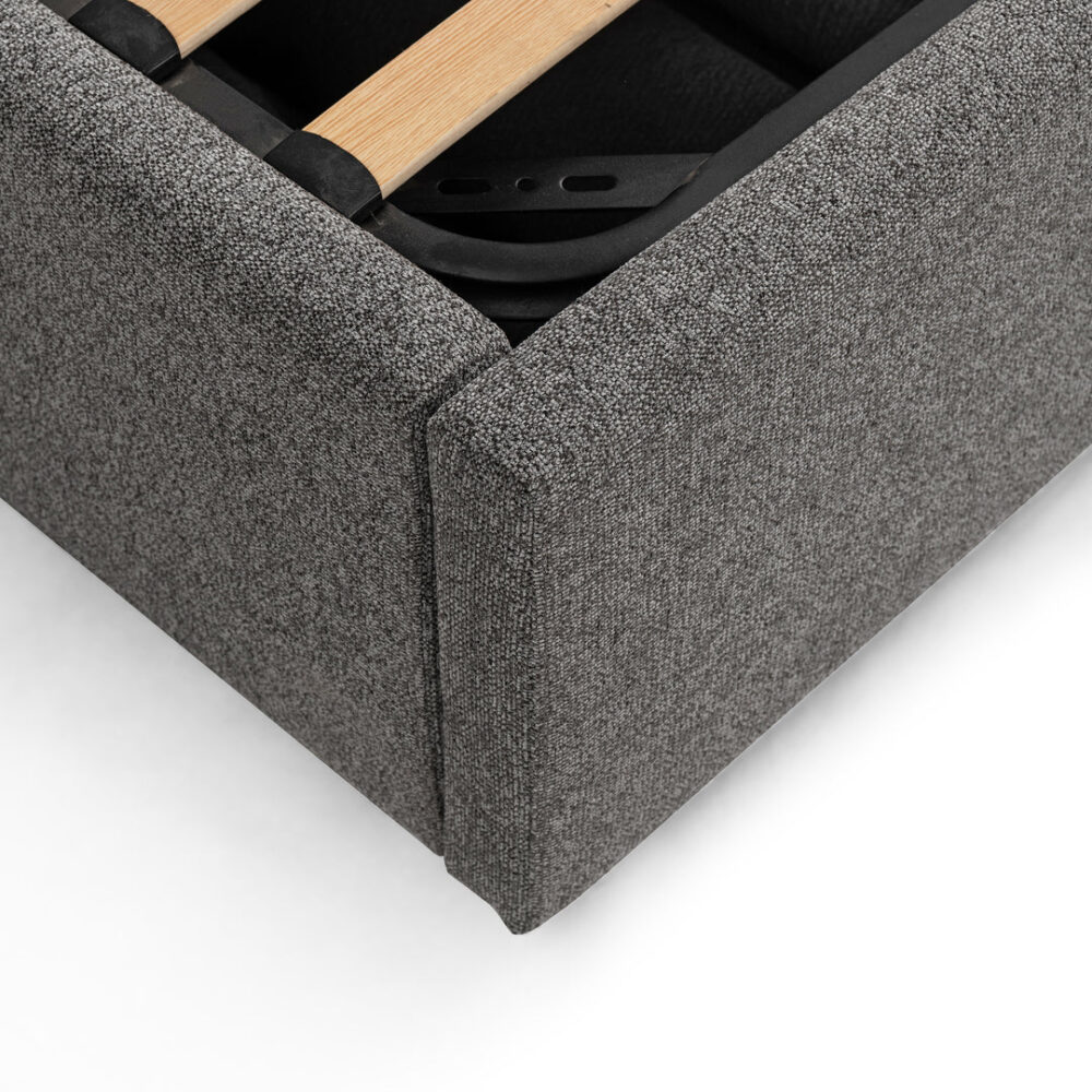 Ralph Wide Base Queen Bed Frame - Spec Charcoal with Storage - Image 9