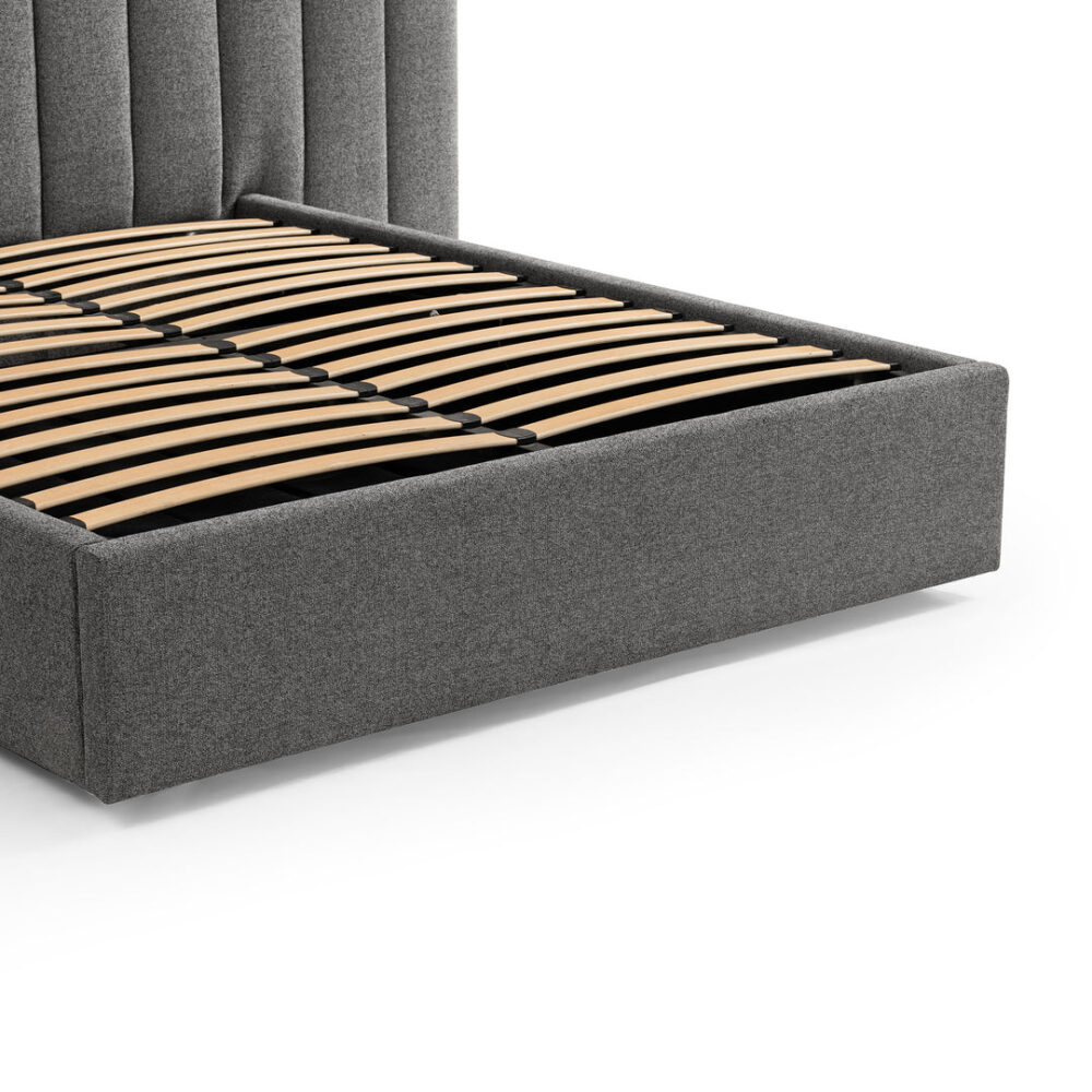 Ralph Wide Base Queen Bed Frame - Spec Charcoal with Storage - Image 8