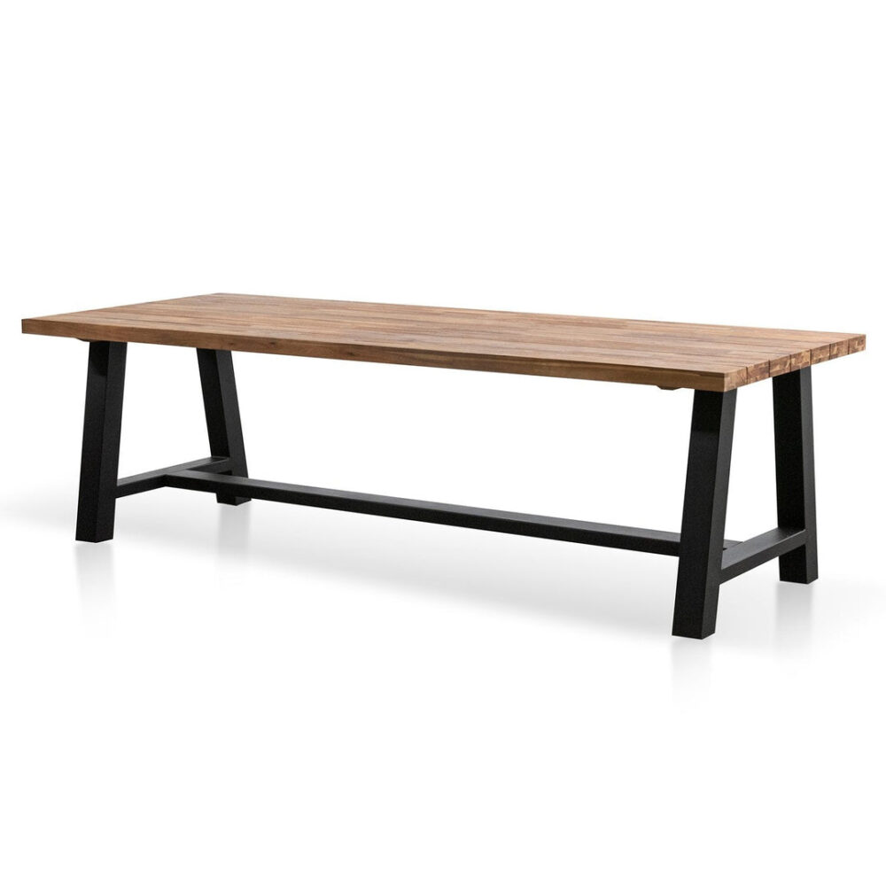 Ellis 2.5m Outdoor Dining Table - Natural Top and Black Base