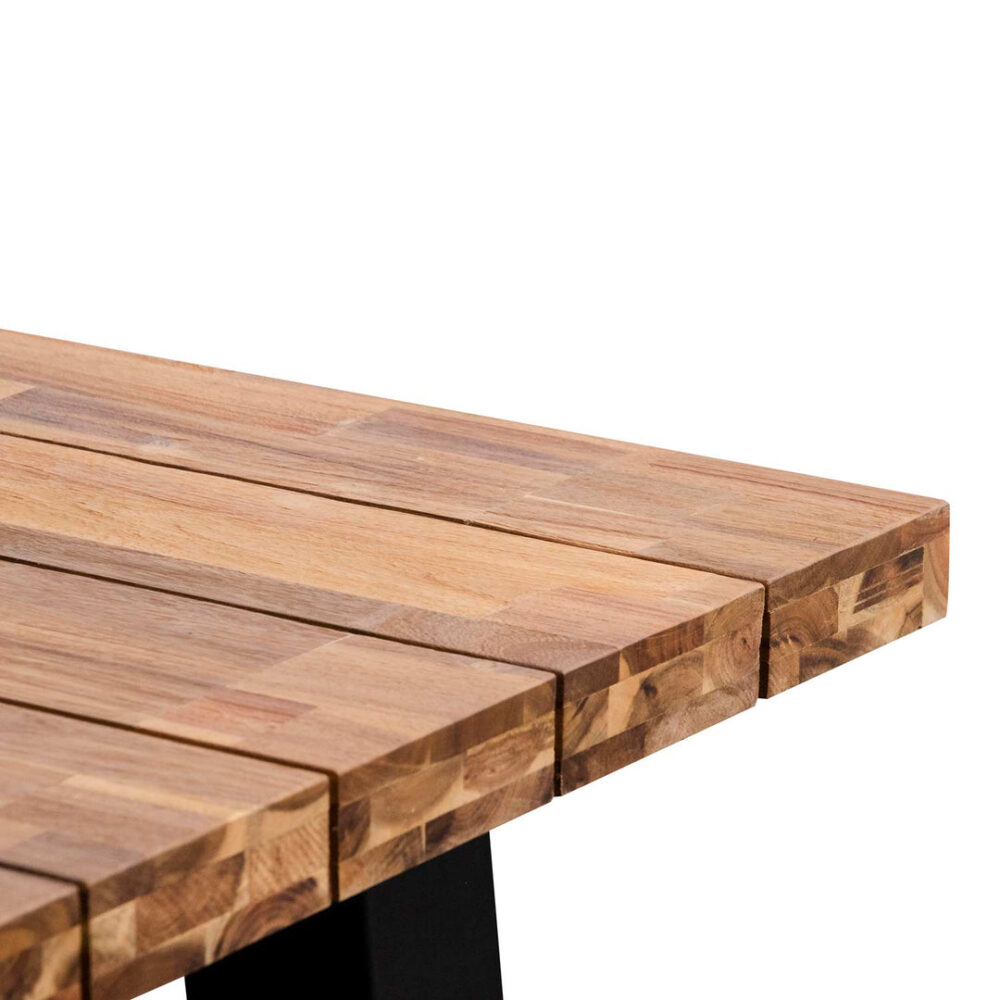 Ellis 2.5m Outdoor Dining Table - Natural Top and Black Base - Image 4
