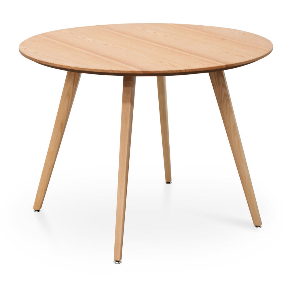 Halo 100cm Round Wooden Dining Table - Natural - Image 2