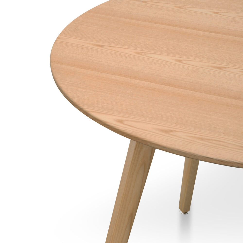 Halo 100cm Round Wooden Dining Table - Natural - Image 4