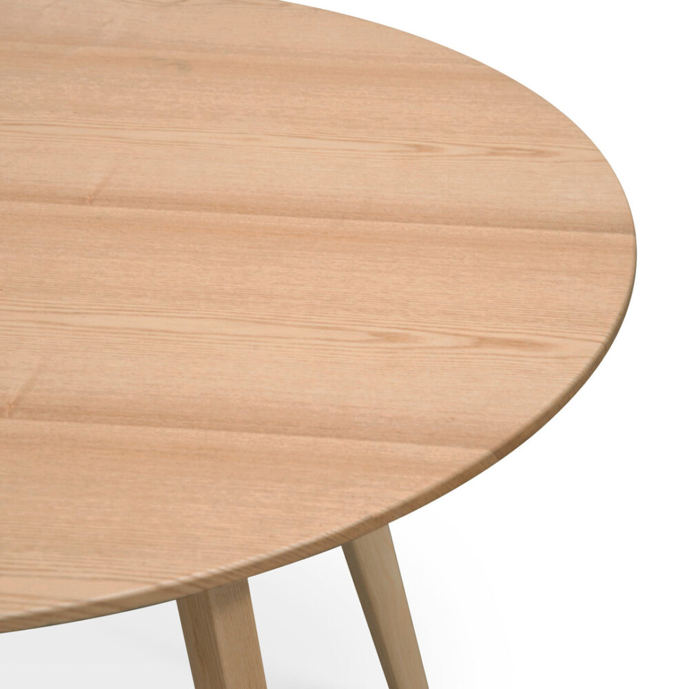Halo 100cm Round Wooden Dining Table - Natural - Image 5