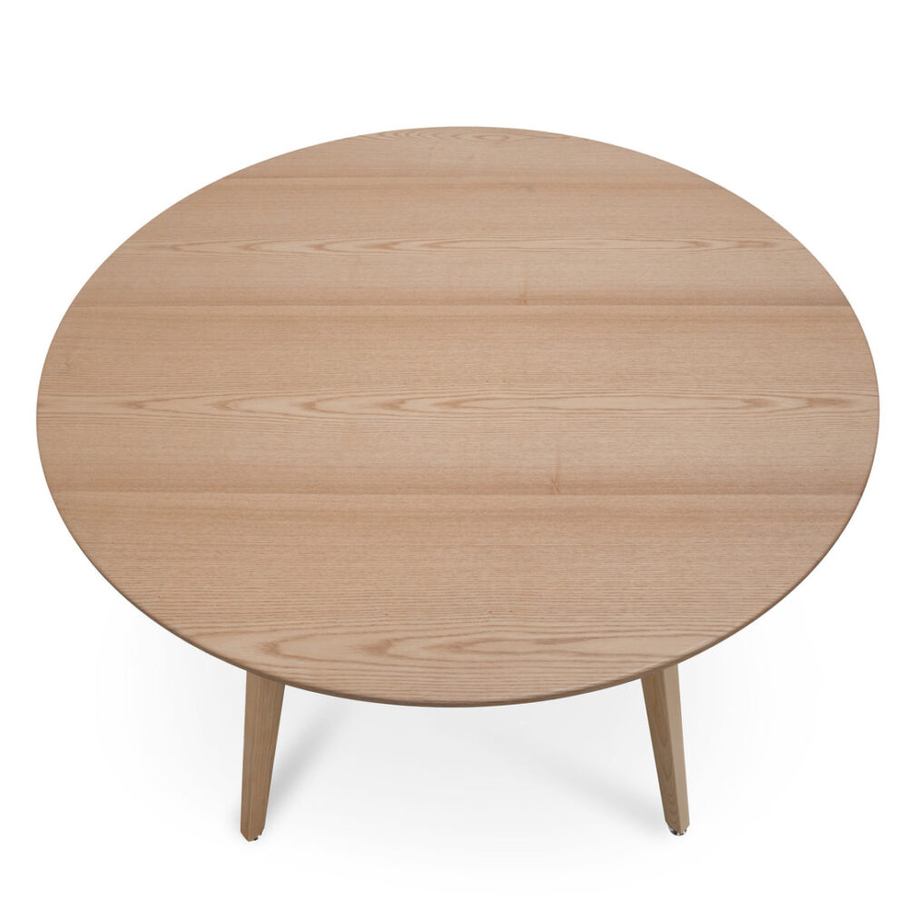 Halo 100cm Round Wooden Dining Table - Natural - Image 3