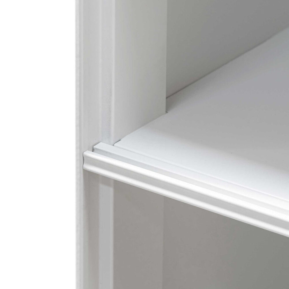 Winford Inter-layered White Storage Cabinet - Grey Doors - Image 5