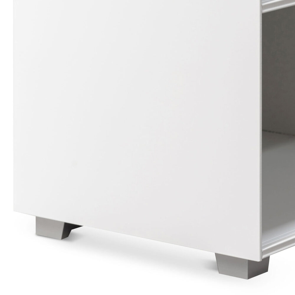 Winford Inter-layered White Storage Cabinet - Grey Doors - Image 7