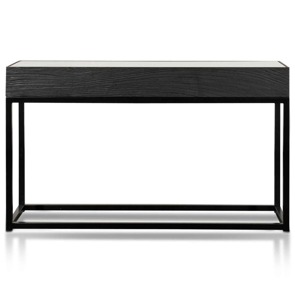 Ted 1.39m Reclaimed Console Table - Black - Image 2