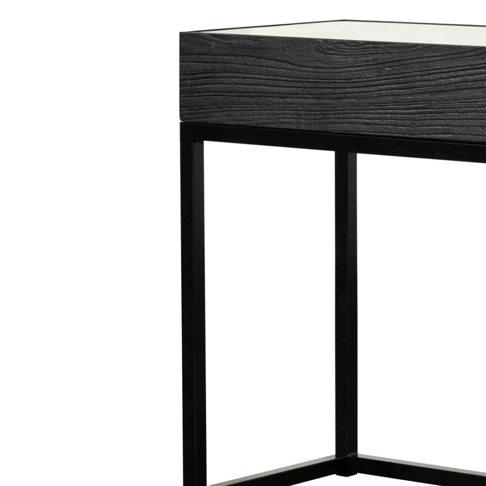 Ted 1.39m Reclaimed Console Table - Black - Image 3