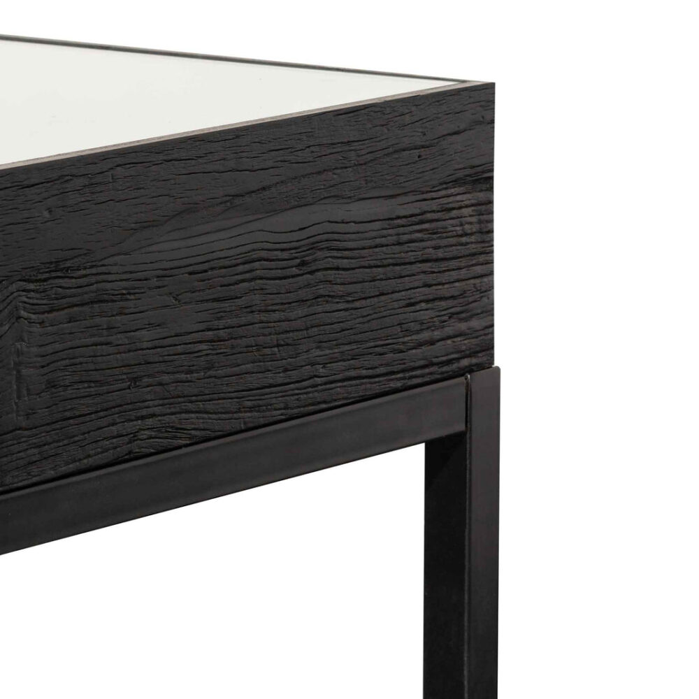 Ted 1.39m Reclaimed Console Table - Black - Image 4