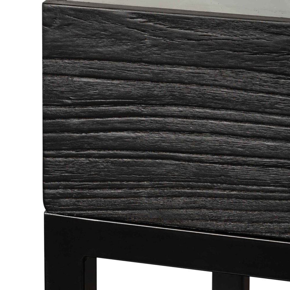 Ted 1.39m Reclaimed Console Table - Black - Image 5