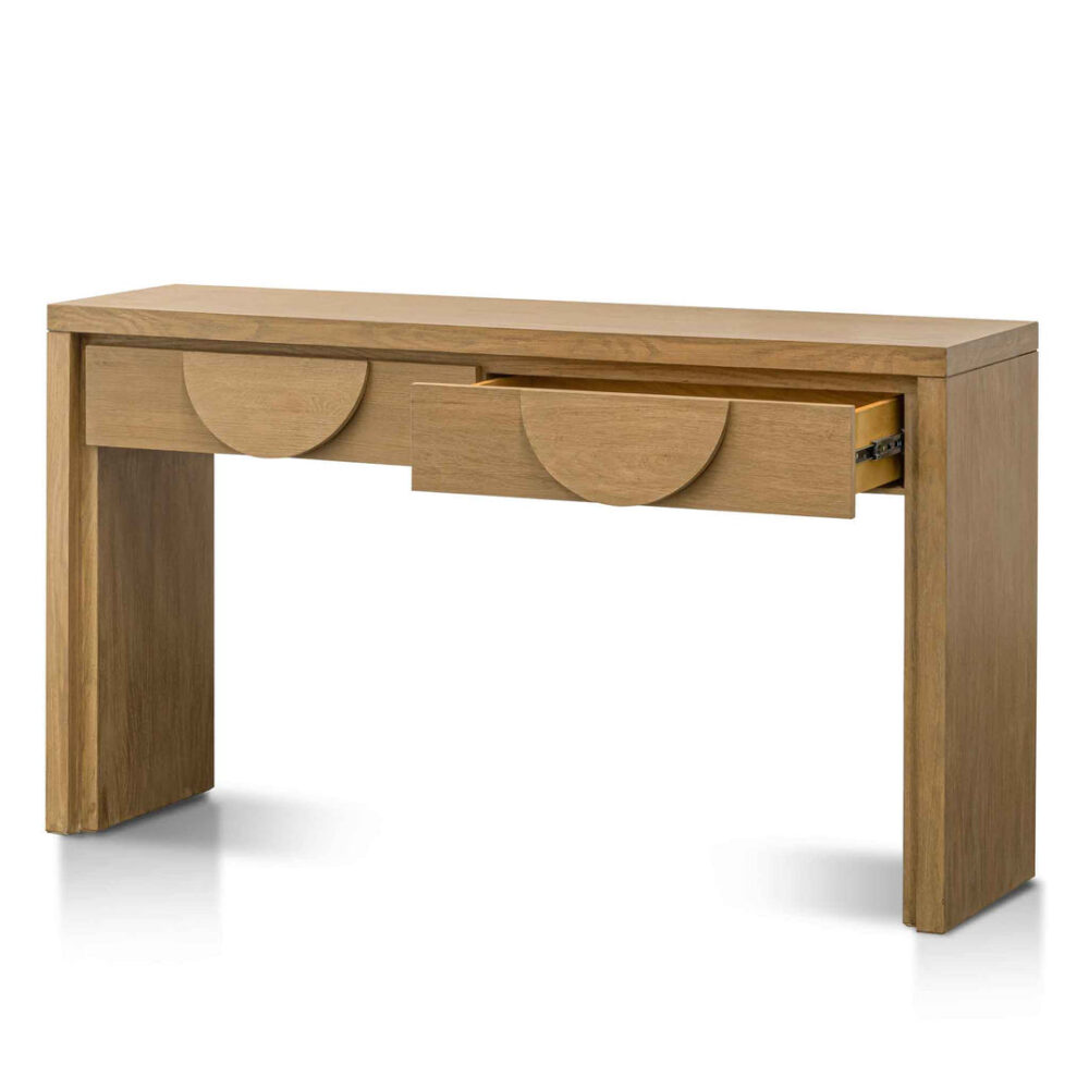 Bonnie 140cm Console Table with Drawers - Dusty Oak - Image 4