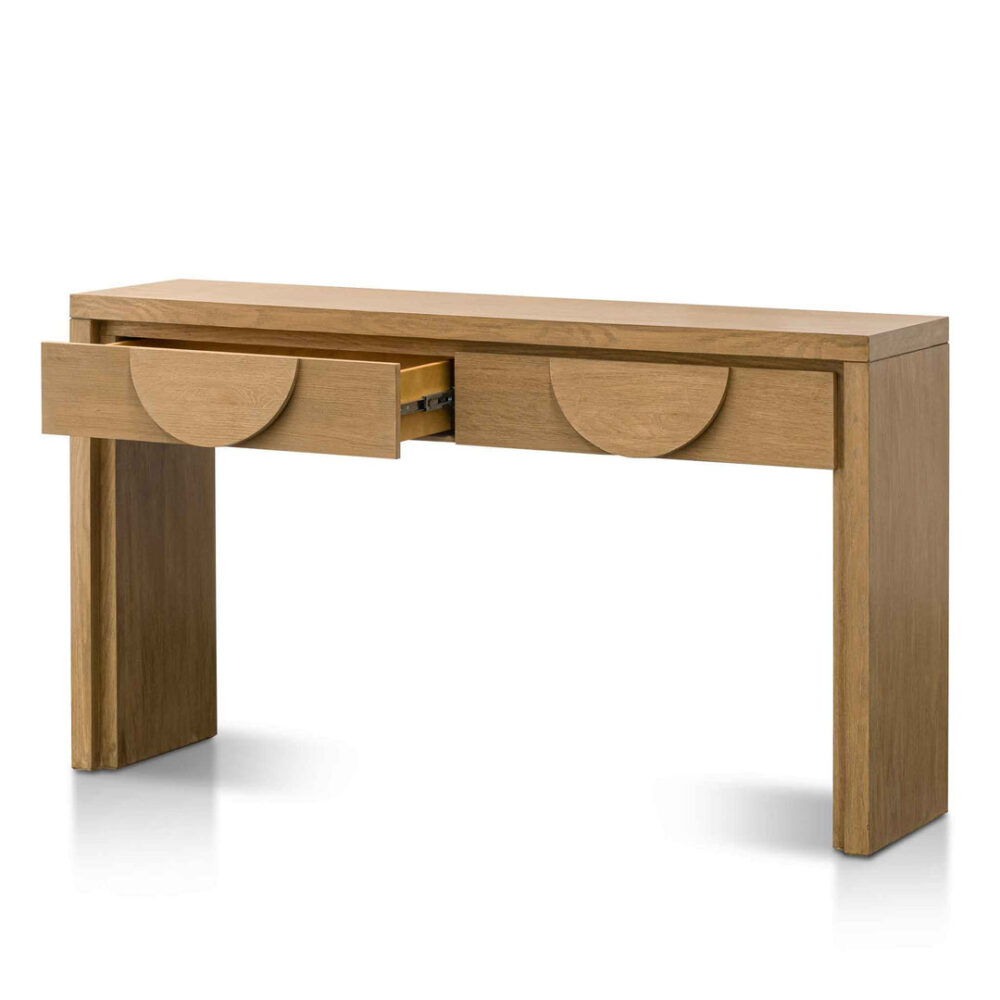 Bonnie 140cm Console Table with Drawers - Dusty Oak - Image 3