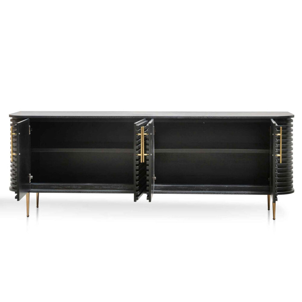 Domenic 2.2m Buffet Unit - Textured Espresso Black - Image 4