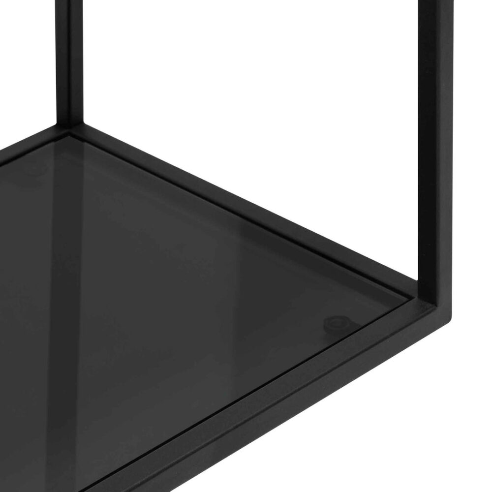 Noel 1.2m Grey Glass Console Table - Black Base - Image 5