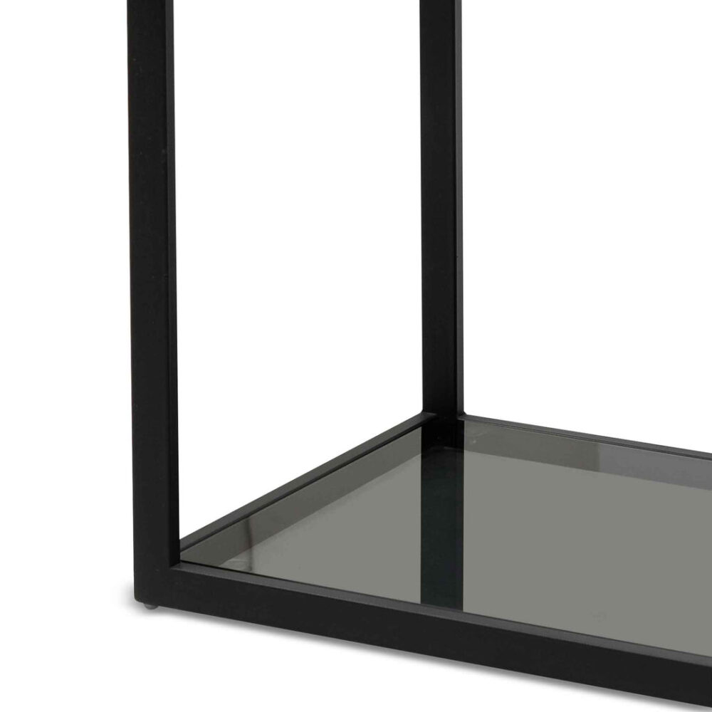 Elle 1.2m Grey Glass Shelving Unit - Black Frame - Image 10