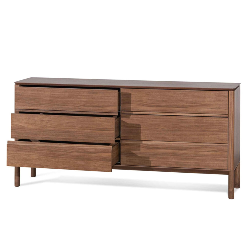 Norris 6 Drawers Wooden Chest - Walnut - Image 4