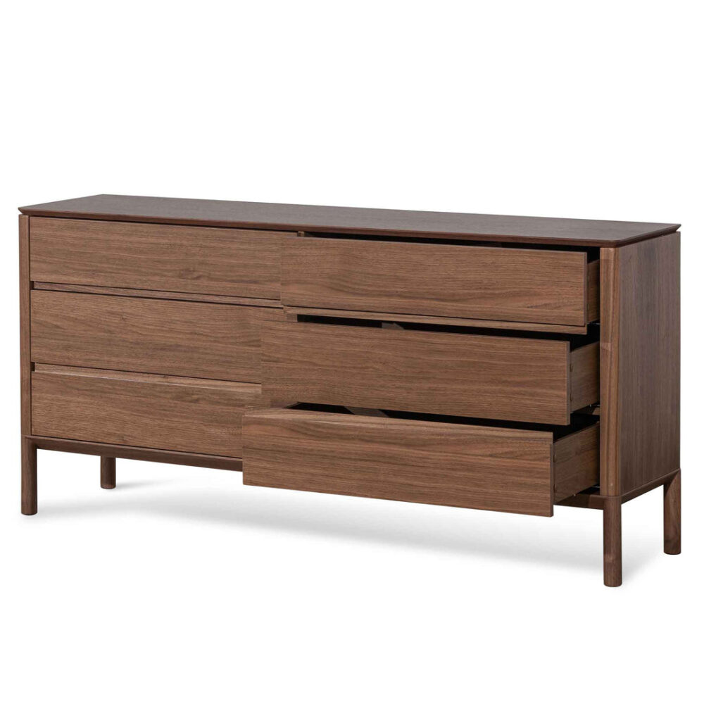 Norris 6 Drawers Wooden Chest - Walnut - Image 5