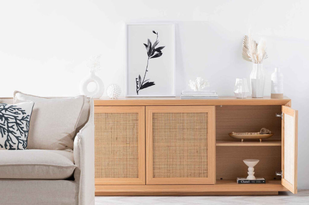 Talley Rattan Doors 1.8m Buffet Unit - Natural - Image 3