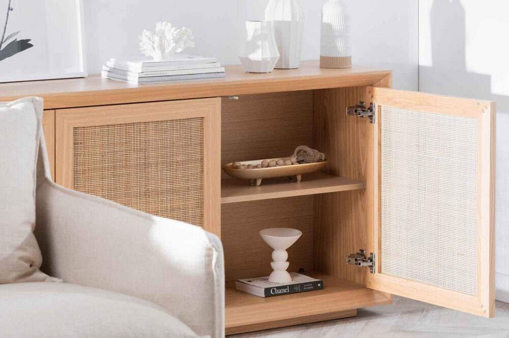 Talley Rattan Doors 1.8m Buffet Unit - Natural - Image 4