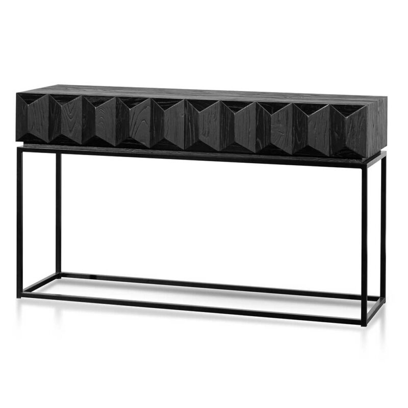 Nadine 140cm Wooden Console Table - Full Black