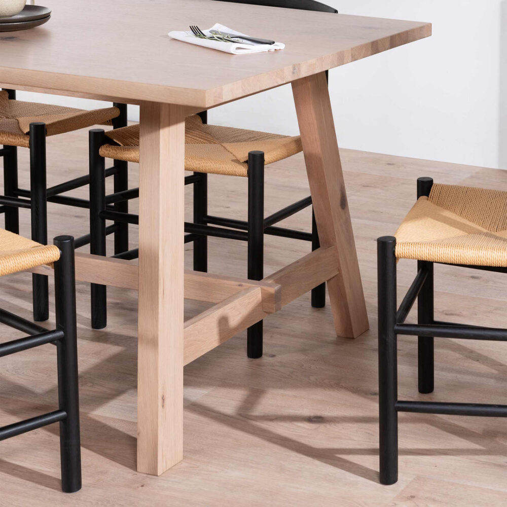 Murillo 2.2m Wooden Dining Table - Washed Natural - Image 4