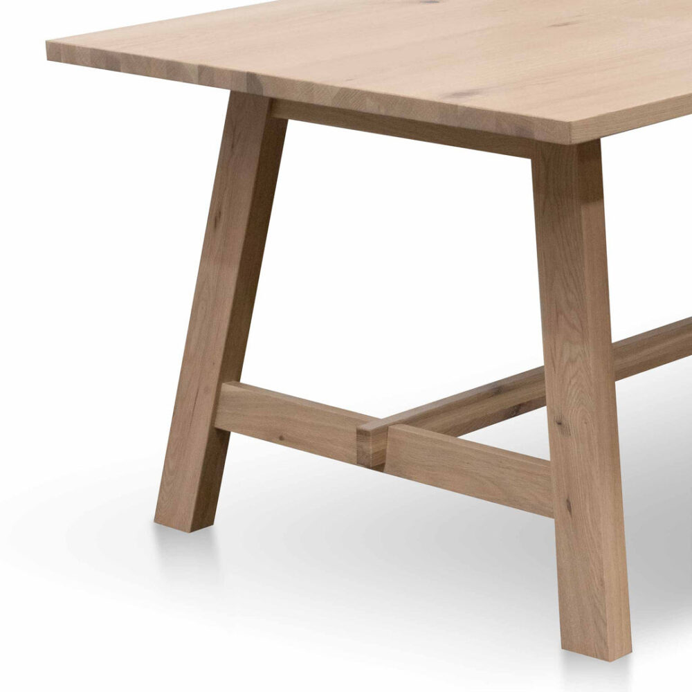 Murillo 2.2m Wooden Dining Table - Washed Natural - Image 7