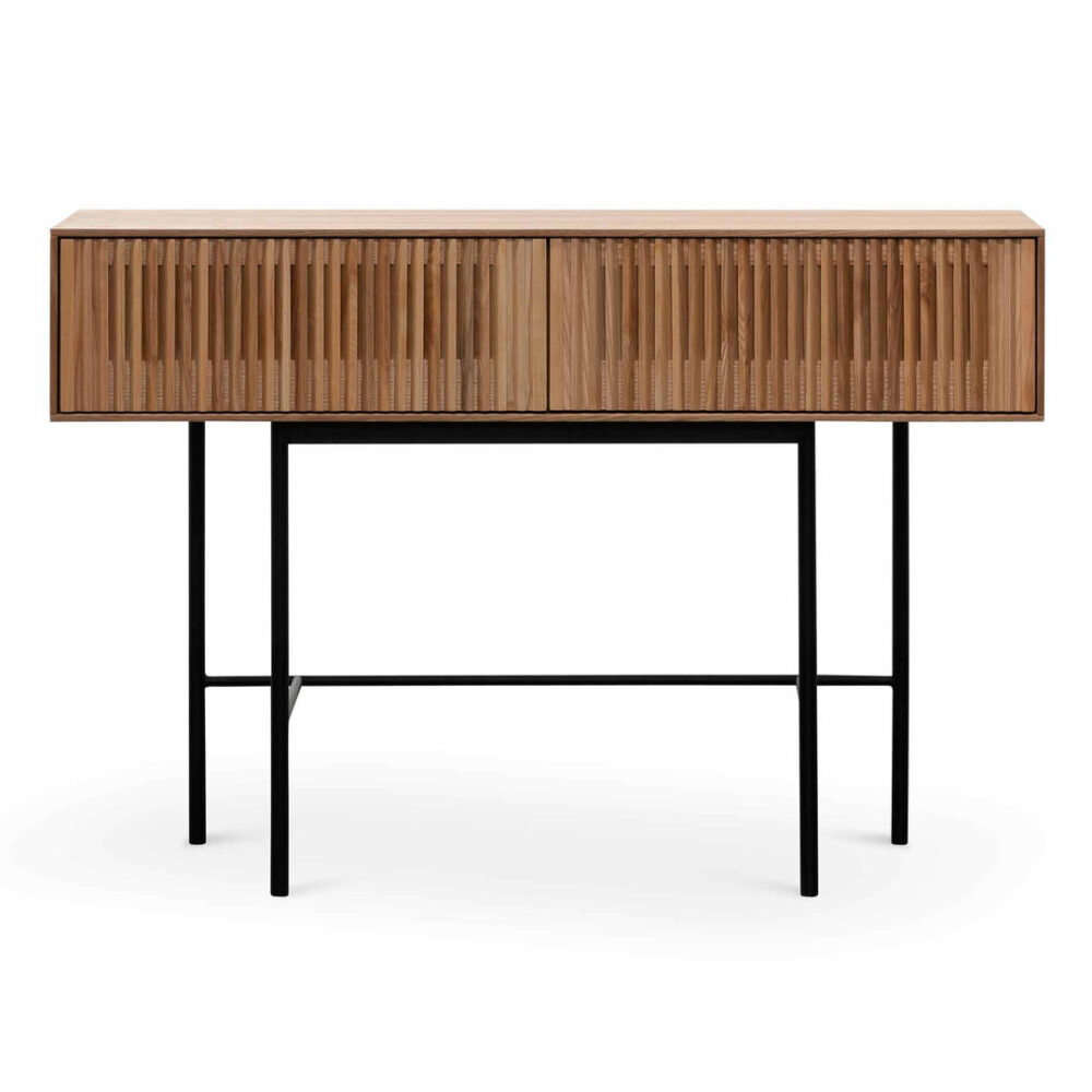 Dahlia 120cm Console Table - Natural with Black Legs - Image 2